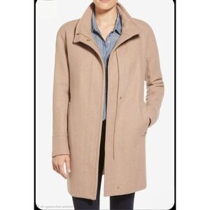 Ellen Tracy Wool Blend Stadium Neck Collar Full Zip Coat Size 2